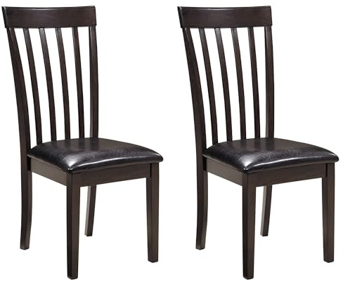 Signature Design by Ashley Hammis Rake Back Dining Room Chair, Set of 2, Dark Brown