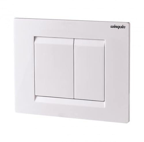Wirquin 55720347 Plaque de déclenchement WC Essential Blanche en ABS, double chasse