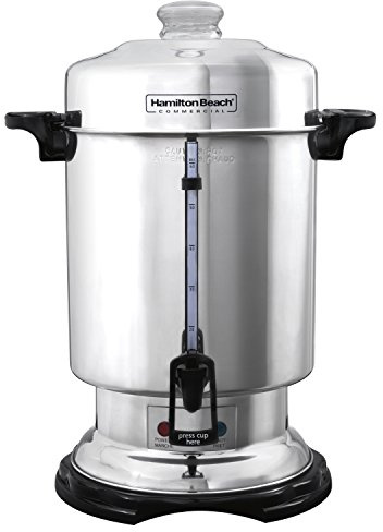 Hamilton Beach Commercial Coffee Urn & Hot Beverage Dispenser, 60 Cup Capacity, Polished Stainless Steel (D50065)