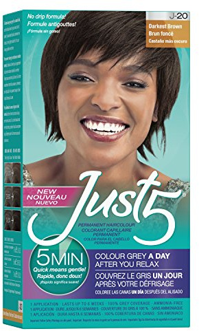 Just 5 Quick and Easy Hair Dye with MoistureDuo Conditioner, Darkest Brown J20