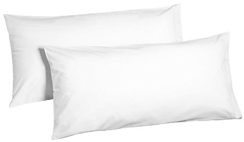 2x Teilig Renforcé Kissenhüllen Kissenbezug Kissenbezüge 100% Baumwolle (40 cm x 80 cm, Weiss)