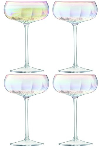 LSA International Sektschale, Glas, Mother of Pearl, 4 Stück (1er Pack), 4