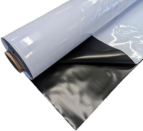 Konege Silofolie, Abdeckfolie, Gartenfolie - Breite 5,0m x Länge 5,0m, schwarz/weiß, lichtdicht, wasserdicht, Poolfolie