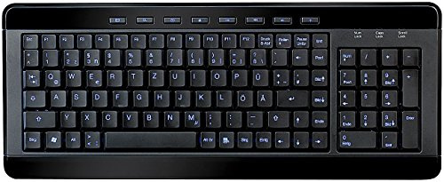 GeneralKeys Tastatur Computer: Kompakte USB-Multimedia-Tastatur Light Key mit Beleuchtung (Multimedia beleuchtet, Beleuchtete USB, PC)