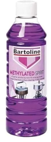 Bartoline Methylated Spirit 500ml – Premium Fuel for Alcohol Burners & Stain Remover for Hard Surfaces