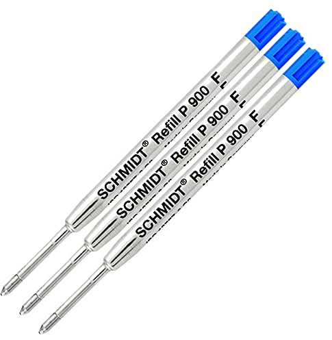 3 PACK – blue-p900-fine Spitze Schmidt Kugelschreiber Parker Style Refill