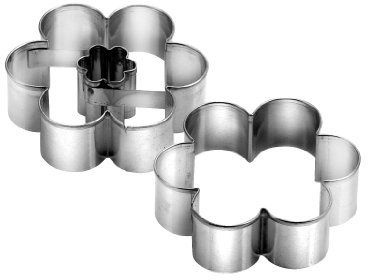 Tescoma 631180 Delicia Tagliabiscotti Fiore, Acciaio Inossidabile, Argento, 4 cm, 2 Pezzi