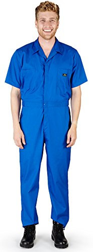 NATURAL WORKWEAR - Kurzärmeliger Herren-Arbeitsoverall mit verschiedenen Größen – 1 Größe größer bestellen - Blau - XX-Large