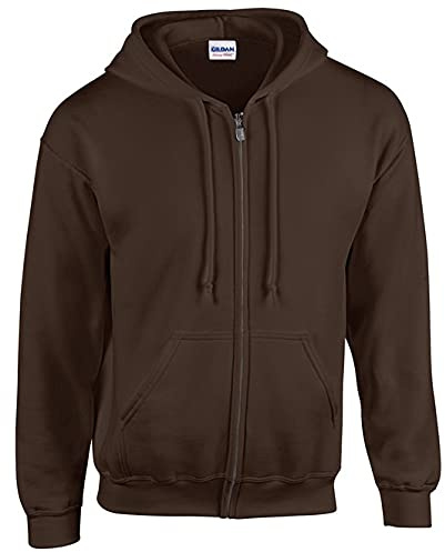 GILDAN Men's Hooded Long Sleeve Sweatshirt - Brown - Braun (Dark Chocolate) - X-Large