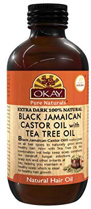 OKAY Pure Naturals Xtra Dark Black Jamaican Castor Oil with Tea Tree Oil, 4 Ounce, 0.11 kg OKAY-BJXTT4