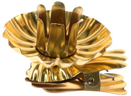 hdg 10er Set Baumkerzenhalter für Weihnachtsbaum - Kerzenhalter Gold mit Clip in Schweifform - Made in Germany