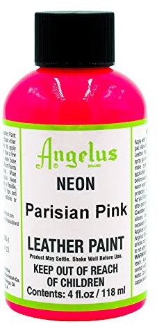 Angelus Leather Paint, Neon Parisian Pink, 4 Ounce jar (725-04-123)