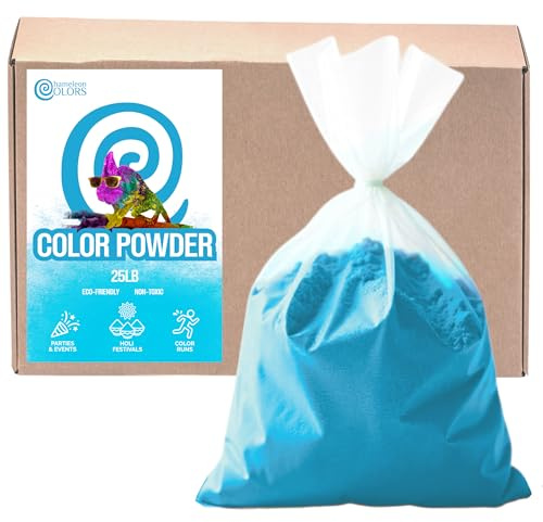 Chameleon Colors 25 lb. Color Powder - 1 Pack - Vibrant Blue Color - for 15-20 People - Non-Toxic & Gluten-Free - for Holi, Color Wars, Fun Run, Gender Reveal, Summer Camp & More