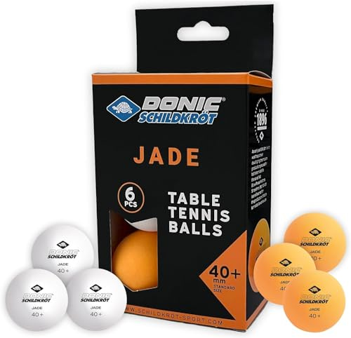 Donic-Schildkröt Palline da Ping Pong Jade, Qualità Poly 40+, Pachetto 6 Unità