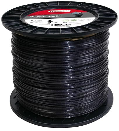 Fil de débroussailleuse Oregon Nylon Étoile 2.7mm, Coupe herbes hautes, mauvaises herbes, végétation dense, Fil nylon haute résistance, compatible avec modèles standards, 2.7mm x 280m (559055)