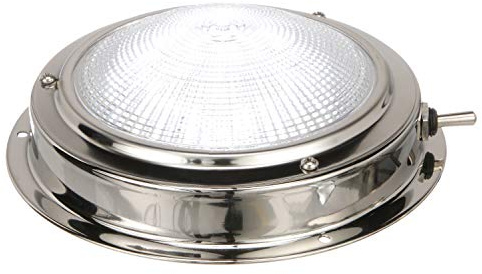 SEACHOICE LED Surface-Mount Dome Light, Bright White, Stainless Steel Flange, 4 in. Diameter