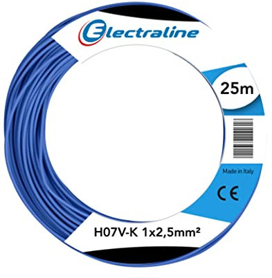 Electraline 15162 Cavo Unipolare N07V-K, Sezione 1x2.5 mm, 25 mt, Blu