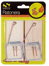 Sauvic 15125 - Ratonera de Madera pequeña, 2 Unidades