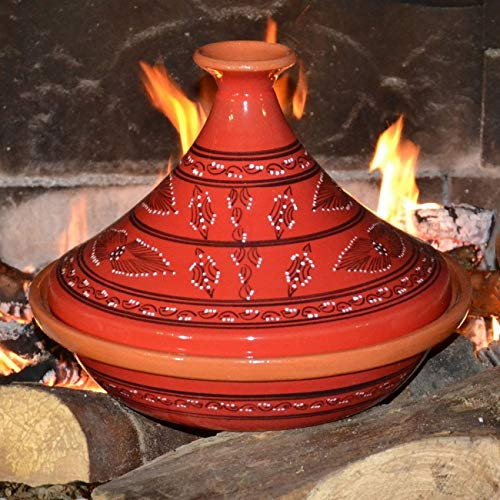 Tajine Tatoué rouge - D 31 cm