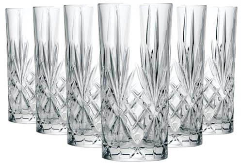 RCR - Lot de 6 Verres décoratif en Cristal Melodia, Cristal, Claire, 23 x 15.5 x 15.5 cm