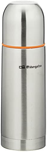 Orbegozo TRL 160, Termo Acero Inoxidable, frío hasta 24 Horas y Caliente hasta 12 Horas, tapón con pulsador dosificador, 150 ml