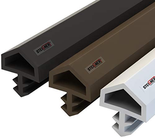 STEIGNER Burlete para Puerta y Ventana STD05 20m 12mm Marrón Junta de goma Perfil de estanqueidad para ventanas y puertas de PVC, Madera, Aluminio