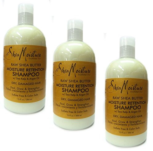 3x Shea Moisture Raw Shea Butter Moisture Retention Shampoo 384ml (insgesamt-1152ml)