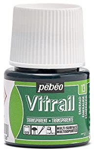 Pebeo Vitrail Glasfarbe, 45 ml, Buntglas-Effekt, smaragdgrün