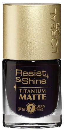 L 'Oreal Resist & Shine Titanium Matte Nail Polish – 502 Burgundy Black