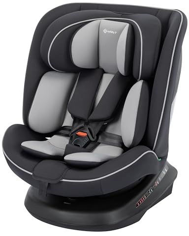 Safety 1st Cosmo 360 i-Safe, Autositz 360 Grad drehbar, 0–12 Jahre (40–150 cm), Auto Kindersitz, Baby Autositz, FlexiSpin-Drehung, 5 Liegepositionen, 11 Kopfstützenstufen, superleicht 5,6kg, Black