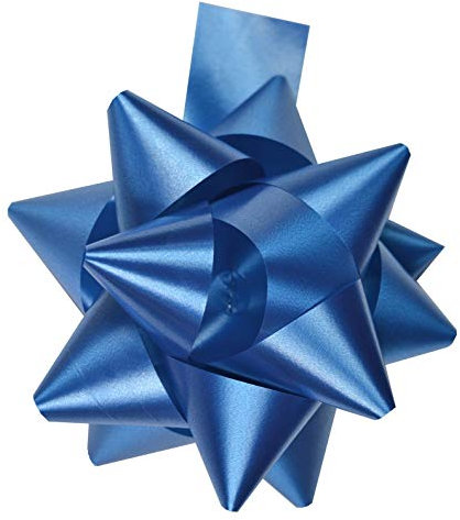 Star 10 Geschenkschleifen Rosetten 11cm Blau