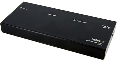 StarTech.com ST122DVIA - Duplicador de Video DVI y Audio de 2 Puertos (3 x Hembra DVI-D, 3 x Mini-Jack)