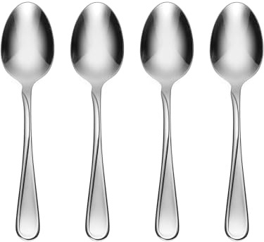 Oneida 2865004D Flight Everyday Flatware Dinner Spoons, Set of 4, 18/0 Stainless Steel, Silverware Set