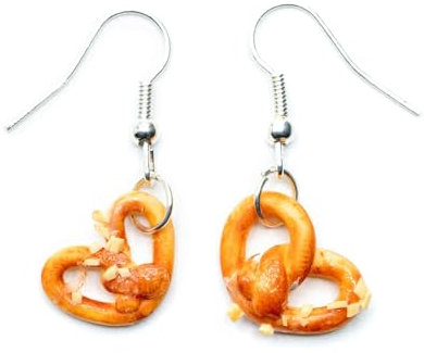 Miniblings Brezel Ohrringe Salzbrezel Hänger Wiesn Brezn Oktoberfest Salz - Handmade Modeschmuck I Ohrhänger Ohrschmuck versilbert