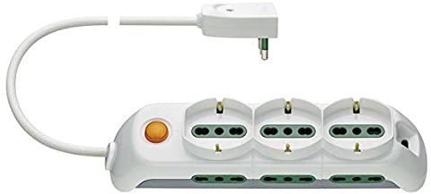 Vimar FP00531.X.B Presa multipla con interruttore luminoso, 3 prese universali Sicury, 6 Biprese Sicury, cavo 5 m