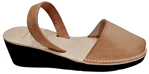 Avarcas menorquínas con tacón/cuña de 4,8 cm, Abarcas, Albarcas, Sandalias … (41, Cuero Nobuck)