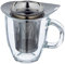 Bodum K11239-16 New Yo-Yo Set Glastasse mit Edelstahlfilter, 0.35 l, Silberfarben/Transparent, 350 ml
