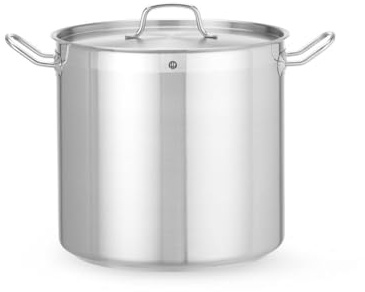 HENDI Marmite, haute, couvercle avec trous de vapeur, pot de cuisson, casserole, braisière, faitout, convient à toutes les sources de chaleur, lavable au lave-vaisselle, 24L, ø320x(H)300mm, inox