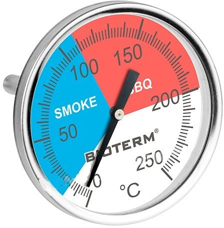 Browin 101200 - Termometro per barbecue, in acciaio INOX, 0 °C + 250 °C, 70 mm