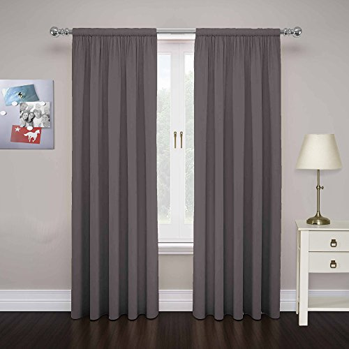 Pairs to Go Eclipse Cadenza Paire de Rideaux de fenêtre en Microfibre avec Passe-Tringle, filtrant la lumière, 160 cm de Long x 101,6 cm de Large, (2 Panneaux), fumé