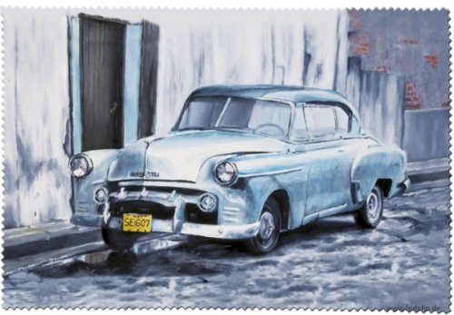 Fridolin 18881 Cuba Classics Chevrolet-Paño de Limpieza para Gafas Muselina, 18 x 12,5 x 1 cm