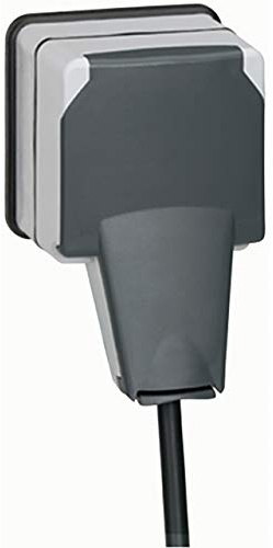 Legrand LEG90465 Steckdose 2p-t IP66 (16 A, 250 V, plexo, 66, Monoblock, IP66 ik08/grau