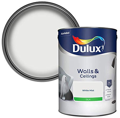 Dulux Silk Emulsion Paint For Walls And Ceilings - White Mist 5L