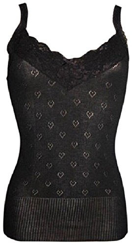 SNOWDROP Ladies Thermal Sleeveless Camisole Vest Winter Underwear Black (Large 12-14 UK)