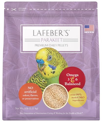 LAFEBER'S Premium Daily Diet Pellets Pet Bird Food, Made with Non-GMO and Human-Grade Ingredients, for Parakeets (Budgies), 5 lb
