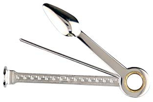 HA Pfeifenbesteck nickel guillochiert 3 Teilig/CN, 17 g