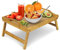 KLASS Bamboo Bed Table with Foldable Legs, Multipurpose Laptray Breakfast in Bed Tray, Snack Tray For Sofa, Laptop Stand