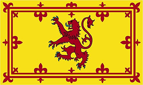 SHATCHI Drapeau national de 1,5 x 0,9 m, pour événements sportifs, pub, barbecue, décorations pour rugby, cricket, football, sports de la Coupe du monde 2023, Lion rampant écossais, 5x3'