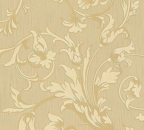 Architects Paper textiltapet Tessuto tapet med ornament blommig 10,05 m x 0,53 m beige orange Made in Germany 956333 95633-3