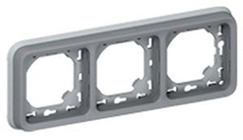 Legrand - 069687 placa 3 elem. horiz. gris plexo ii comp. Ref. 6565140456